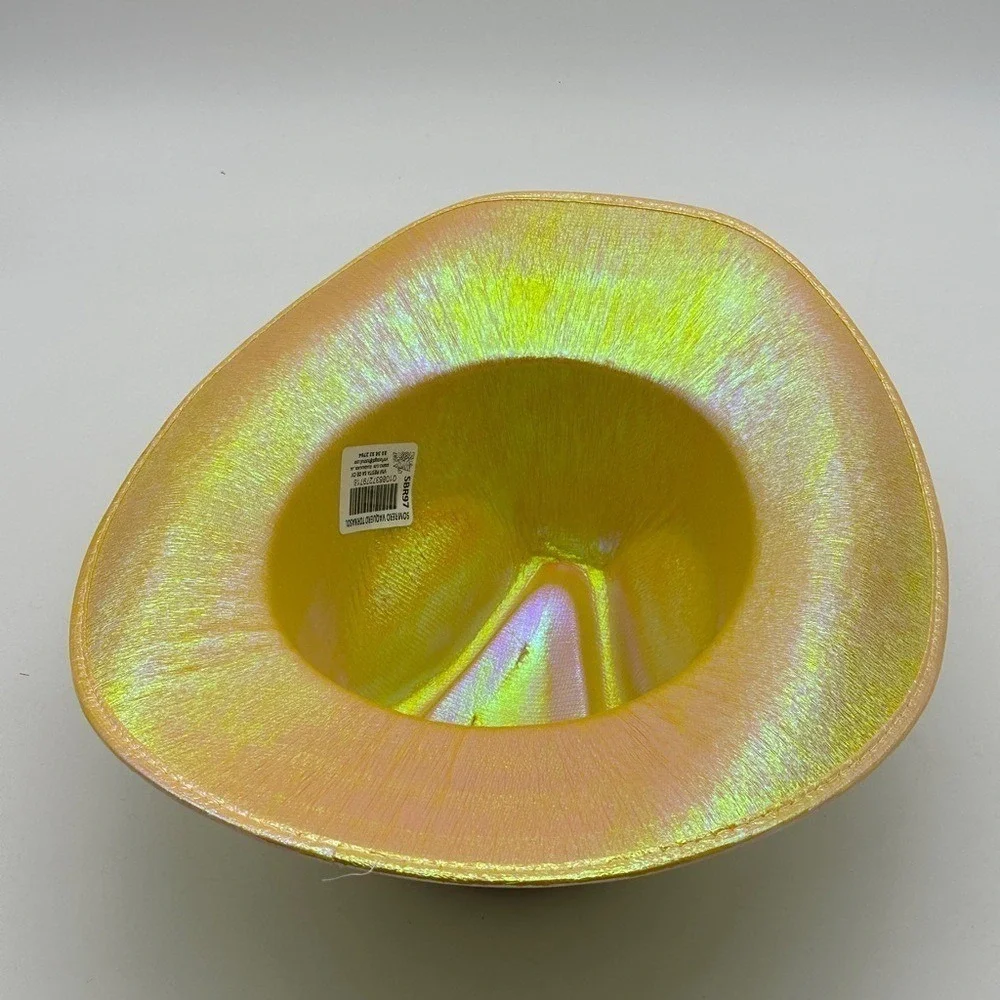 Iridescent Gold Holographic Cowboy Hat‎ Space Disco Festival Western Party